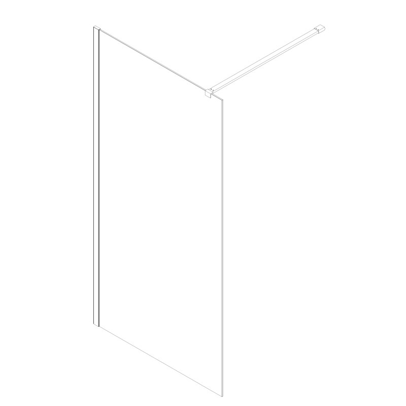 Душова перегородка Koer SR SP01-120x200-TR-01 Walk-In прозоре скло Easy Clean 8мм, хром (KR53)