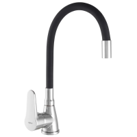 Смеситель для кухни Zerix SOP7 146 с черным гибким изливом