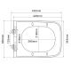 Унитаз подвесной Mixxus Premium QUADRO-0305-R GRAY 510x350x345mm система смыва RIMLESS