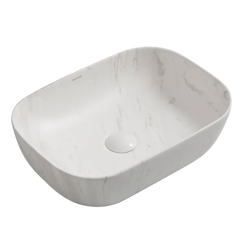 Раковина накладная Mixxus Premium DIVERSE-0112 MARBLE 455х325х135mm