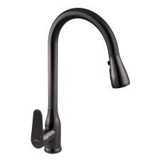 Смеситель для кухни с выдвижной лейкой Zerix PUL-014 Graphite из нерж. ст. SUS304 (цвет графит) (ZX