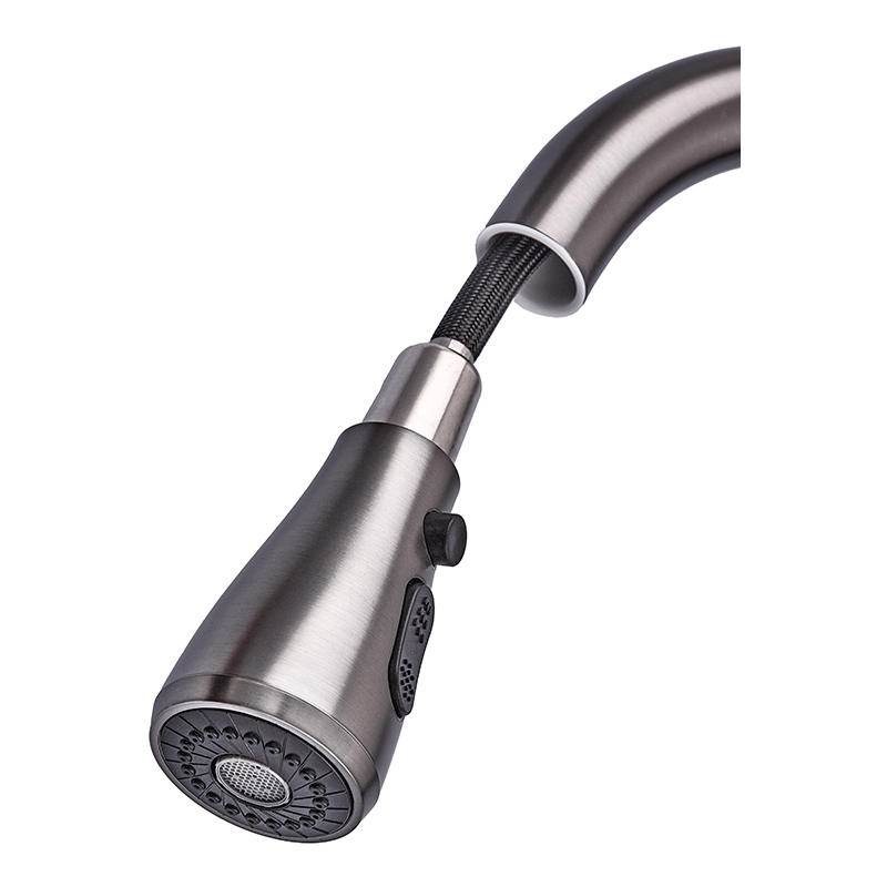 Смеситель для кухни с выдвижной лейкой Zerix PUL-014 Graphite из нерж. ст. SUS304 (цвет графит) (ZX
