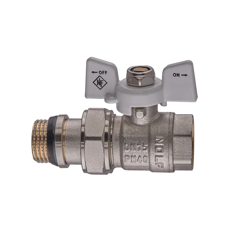 Кран шаровой с американкой Nolf classic NFC.963-06-1/2" FM ГШБ WHITE "антипротечка"