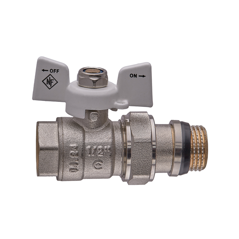 Кран шаровой с американкой Nolf classic NFC.963-06-1/2" FM ГШБ WHITE "антипротечка"