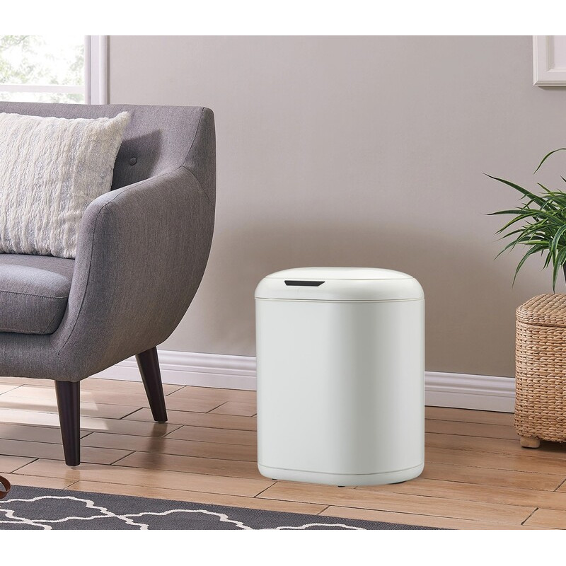 Мусорное ведро сенсорное овальное Mixxus Premium Topper-TC0112 White 12л цвет белый