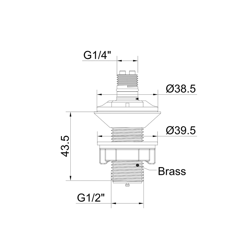 Латунный штуцер Koer KT-1401-1/2" к наполнительной арматуре для бачка унитаза подвода 1/2"