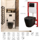 Комплект унитаз с инсталляцией для унитаза Mixxus Premium BEVEL-SET-2101 BLACK система смыва TORNAD