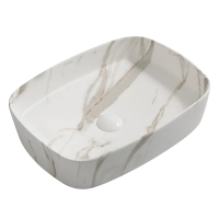 Раковина накладная Mixxus Premium BEVEL-0102 MARBLE 495х370х135mm