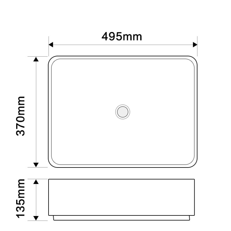 Раковина накладная Mixxus Premium BEVEL-0102 MARBLE 495х370х135mm