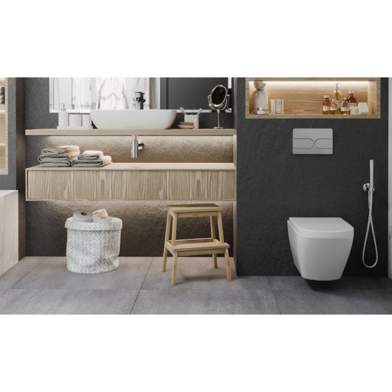 Панель смыва Koer KT-0604-01 240x160x10mm пластиковая, закругленная кнопка