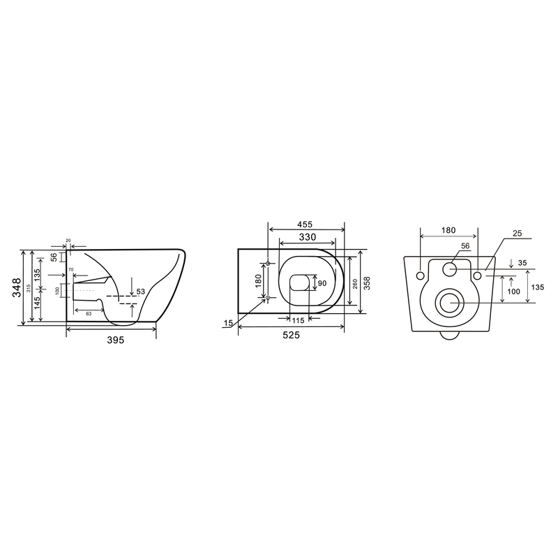 Унитаз подвесной Mixxus Premium ELLIPSE-0309-T1 GRAY 530x360x350mm система смыва TORNADO 1.0 (MP665