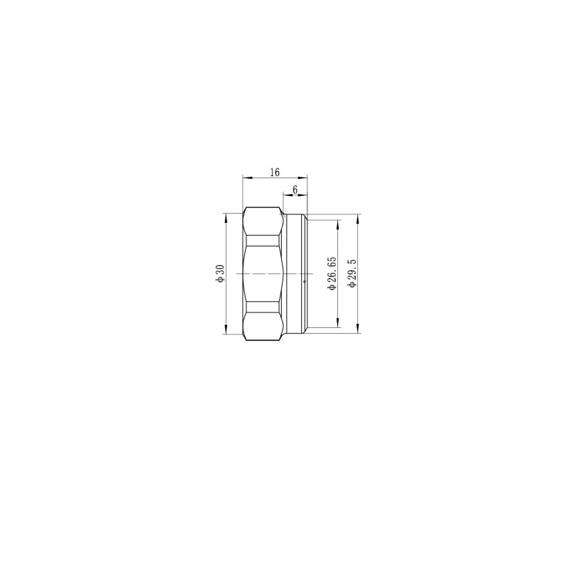 Переходник с накидной гайкой под плоское уплотнение Koer KA.A08F-16S - 16(2.2mm) x 3/4"F