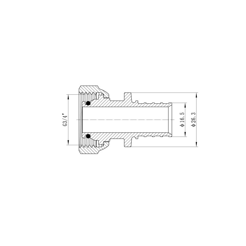 Переходник под евроконус с накидной гайкой Koer KA.A08F-20E - 20(2.8mm) x 3/4"F