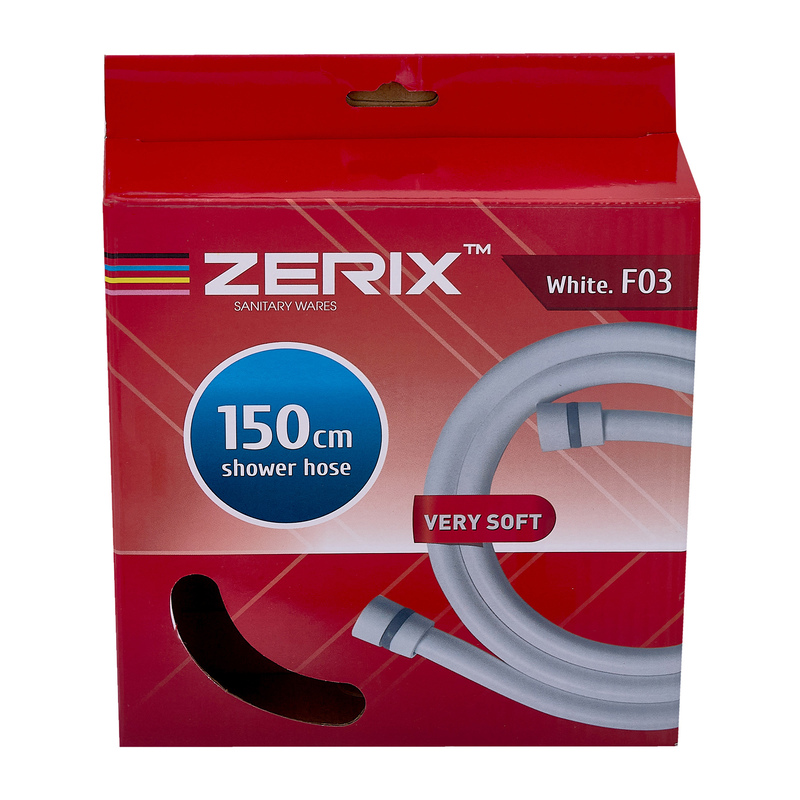Шланг для душа Zerix White.F03 150 см силикон. (цвет белый)