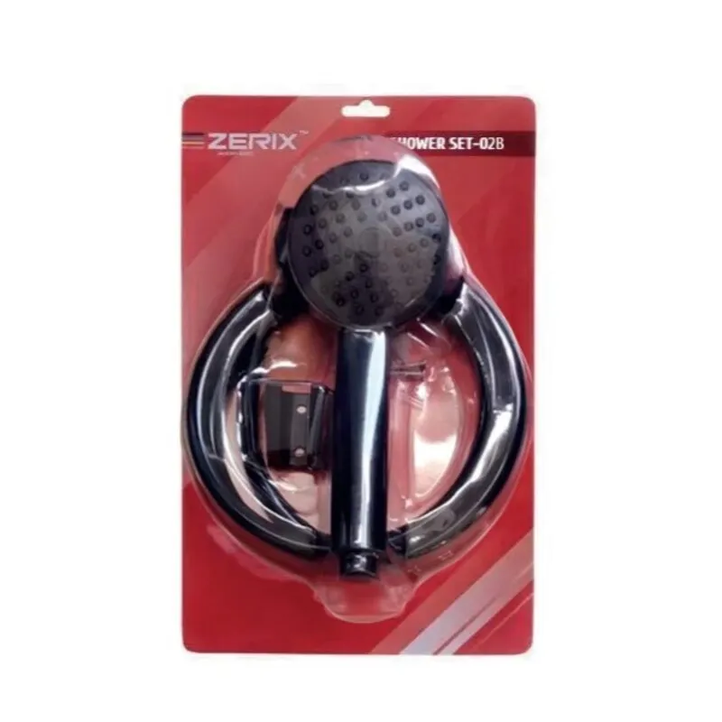 Душевой набор Shower Zerix SET-02B (шланг, лейка, кронштейн) цвет черный