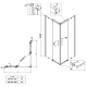 Душевая кабина без поддона Koer SR SC03-90x90x200-TR-01 прозрачное стекло Easy Clean 6мм, хром (KR5