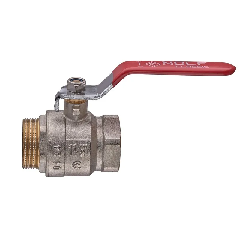 Кран шаровой Nolf classic NFC.621-40-1 1/2" FM ГШР, ручка "рычаг" красная