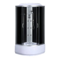 Бокс душевой с гидромассажем Mixxus STRONG SBH01-90x90x215-GR SATIN с высоким поддоном