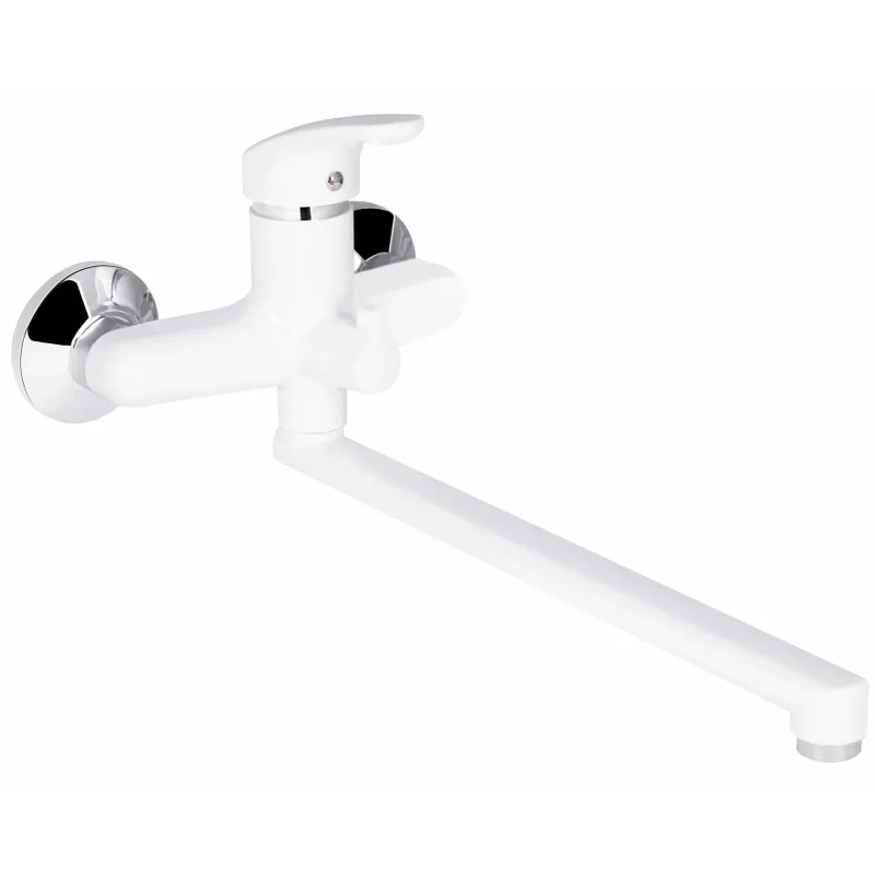 Смеситель для ванны Plamix Afina-006 EURO White (без шланга и лейки)