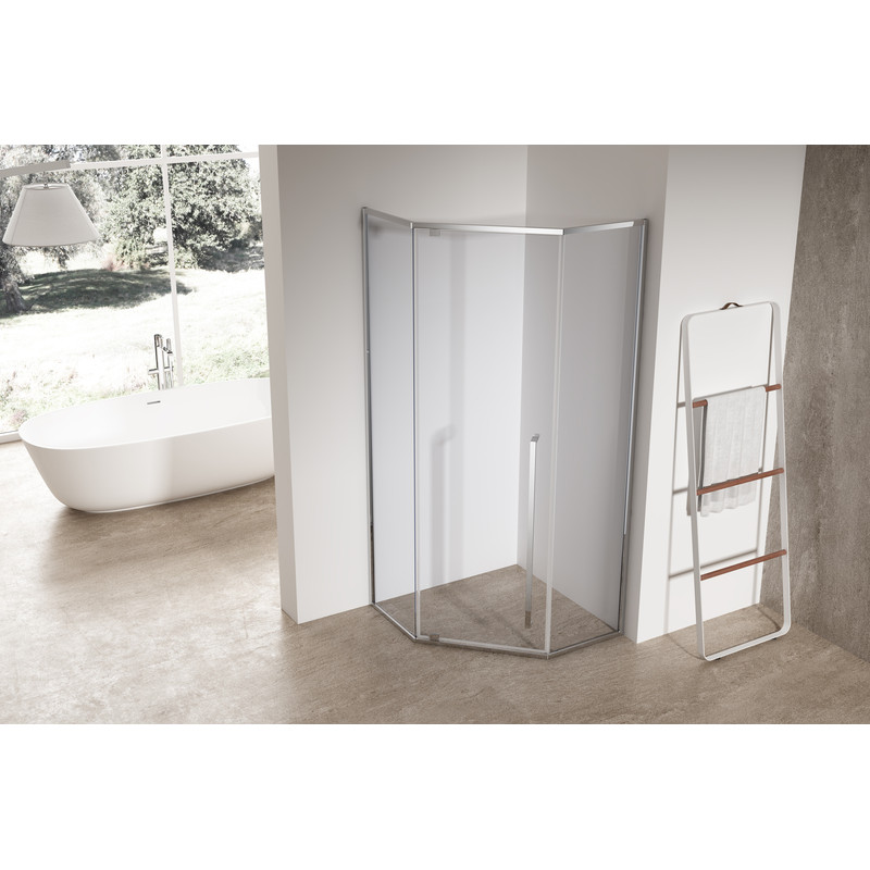 Душевая кабина без поддона Koer SR SC06-100x100x200-TR-01 прозрачное стекло Easy Clean 8мм, хром (K