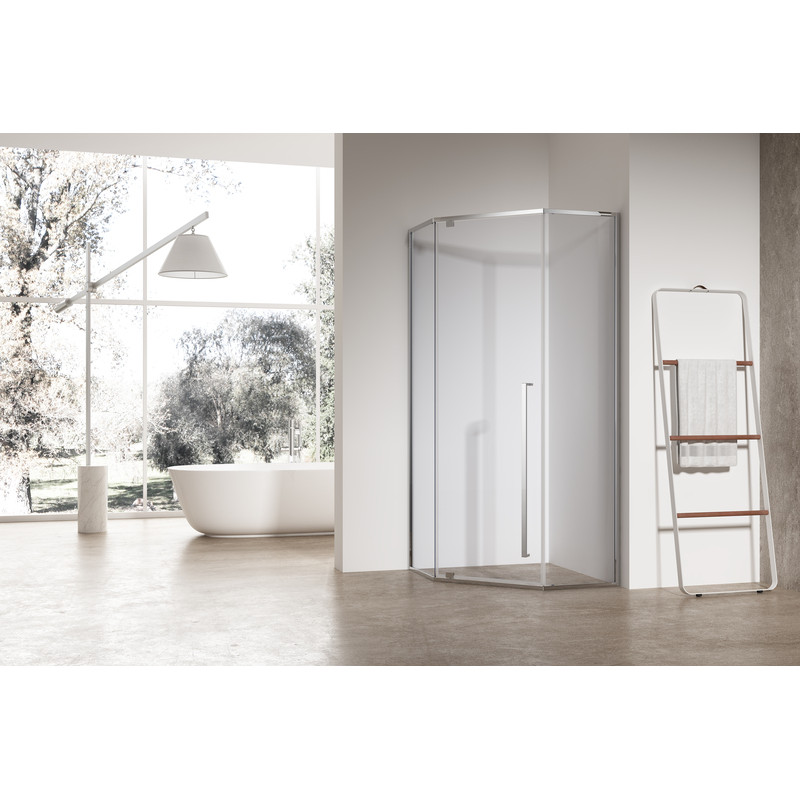 Душевая кабина без поддона Koer SR SC06-100x100x200-TR-01 прозрачное стекло Easy Clean 8мм, хром (K