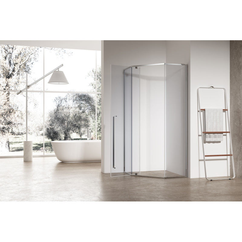 Душевая кабина без поддона Koer SR SC06-100x100x200-TR-01 прозрачное стекло Easy Clean 8мм, хром (K