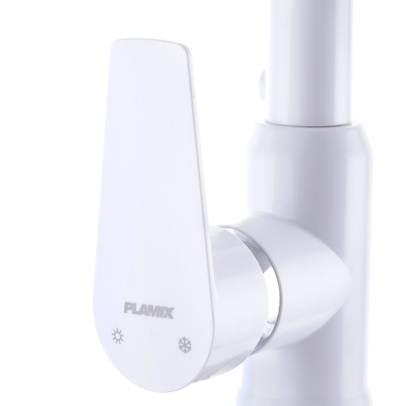 Смеситель для кухни Plamix Mario-017 White (с подводкой)