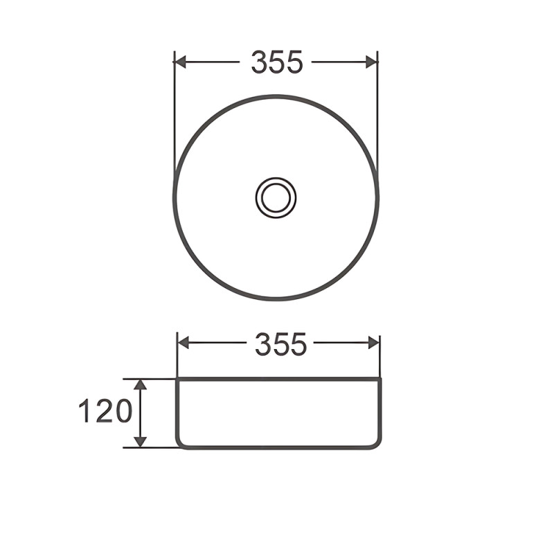 Раковина накладная Mixxus Premium TOPPER-0102 365х365х125mm