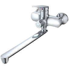 Смеситель для ванны Plamix Lucas-006 EURO SET Chrome (со шлангом, лейкой и кронштейном)