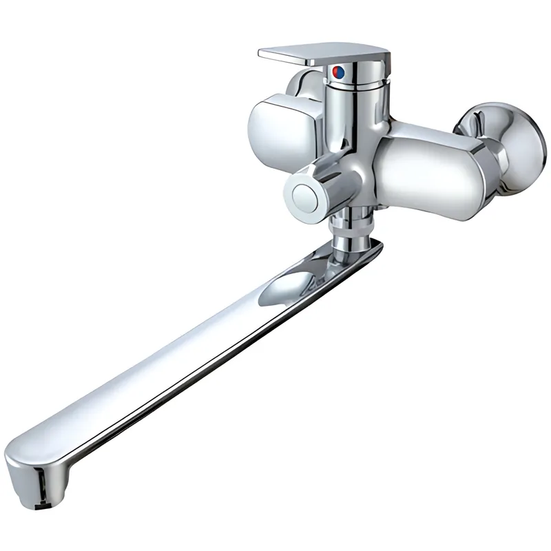 Смеситель для ванны Plamix Lucas-006 EURO SET Chrome (со шлангом, лейкой и кронштейном)