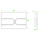 Панель смыва Koer KT-0604-03 240x160x10mm пластиковая, закругленная кнопка