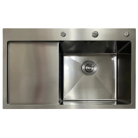 Мойка из нержавеющей стали MIXXUS MH7849R NANO-BLACK (3.0/0.8) цвет графит