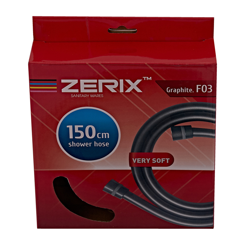Шланг для душа Zerix Graphite.F03 150 см силиконовый (цвет графит)