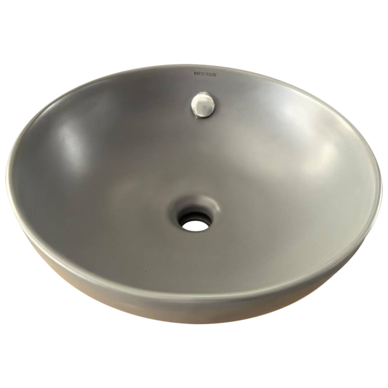 Раковина накладная Mixxus Premium TOPPER-0201 GRAY 410x410x165mm с переливом