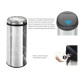 Мусорное ведро сенсорное круглое Mixxus Premium Ellipse-TC0109 Chrome-Black 9л (хром-черное) (MI708