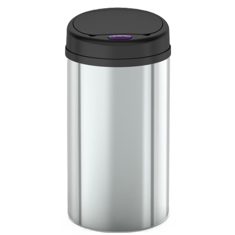 Мусорное ведро сенсорное круглое Mixxus Premium Ellipse-TC0109 Chrome-Black 9л (хром-черное) (MI708