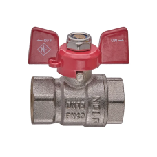 Кран шаровой Nolf classic NFC.711-06-1/2" FF ГГБ, ручка "бабочка" красная