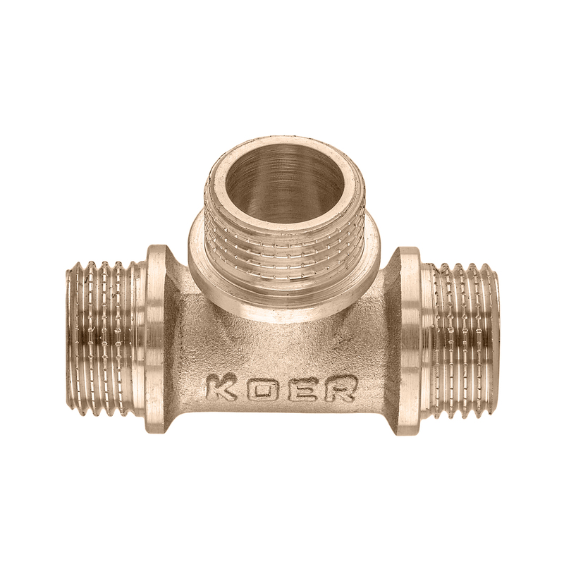 Тройник Koer KF.T06M.WN - 1/2'' MMM без никеля