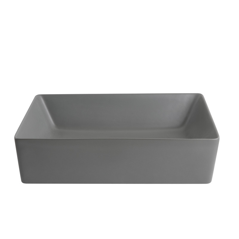 Раковина накладная Mixxus Premium QUADRO-0108 GRAY 550x390x145mm
