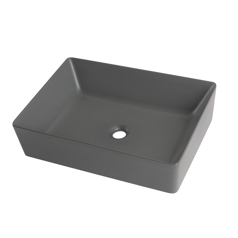 Раковина накладная Mixxus Premium QUADRO-0108 GRAY 550x390x145mm