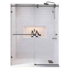 Дверь в нишу Koer SR SD06-140x220-TR-07 прозрачное стекло Easy Clean 8мм, графит