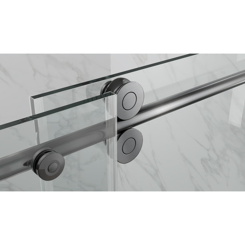 Дверь в нишу Koer SR SD06-140x220-TR-07 прозрачное стекло Easy Clean 8мм, графит