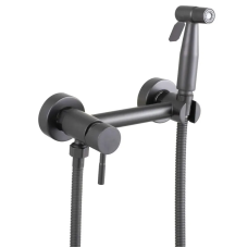 Смеситель настенный с гигиеническим душем Mixxus SUS-222 GRAPHITE из нержавеющей стали SUS304 (MX98
