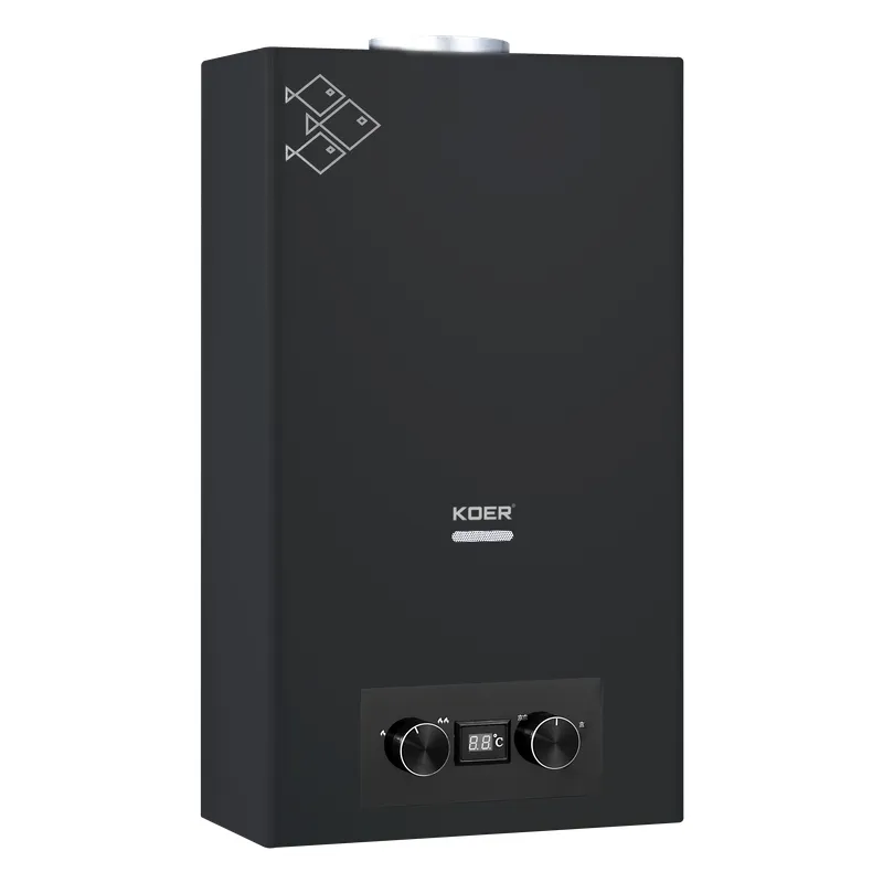 Газовая колонка Koer KWH.G0110 BLACK дымоходная 10 л/мин, цвет черный