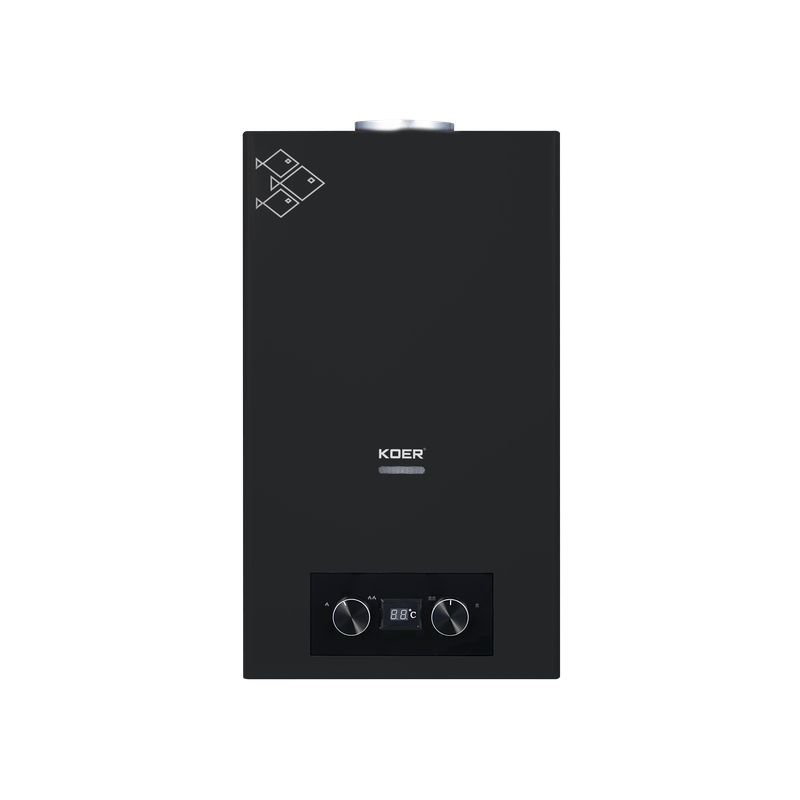 Газовая колонка Koer KWH.G0110 BLACK дымоходная 10 л/мин, цвет черный