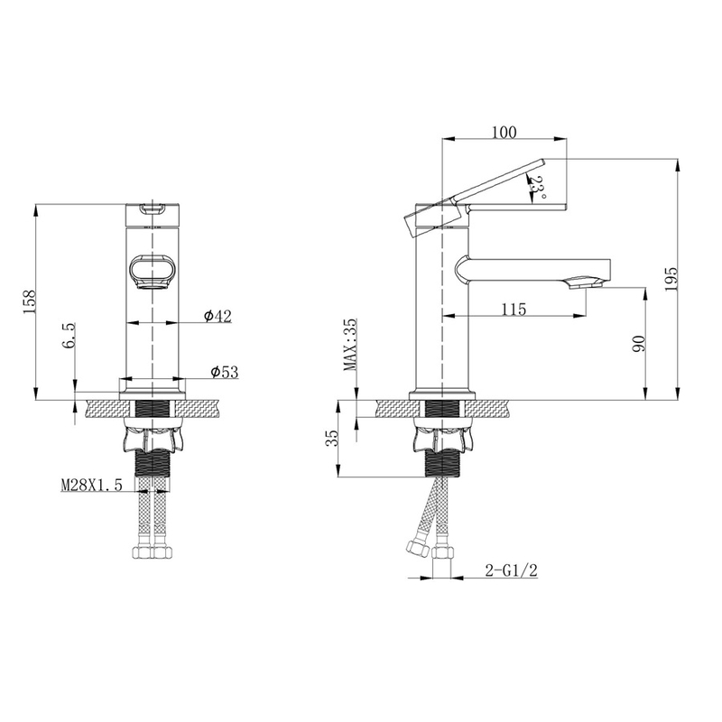 Смеситель для умывальника Mixxus Lord 001 Nut Graphite (Цвет графит)