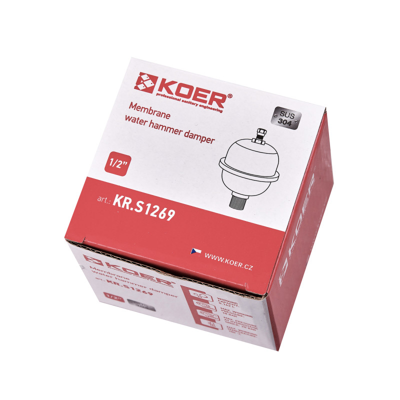 Компенсатор гидроудара Koer KR.S1269 - 1/2" мембранный