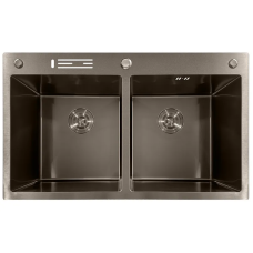 Мойка из нержавеющей стали MIXXUS MH8350-DK NANO-BLACK (3.0/0.8) цвет графит