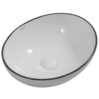 Раковина накладная MIXXUS PREMIUM ELLIPSE-0108 EDGE BLACK 400х330х145mm