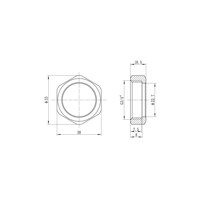Переходник под евроконус с накидной гайкой Koer KA.A08F-16E - 16(2.2mm) x 3/4"F